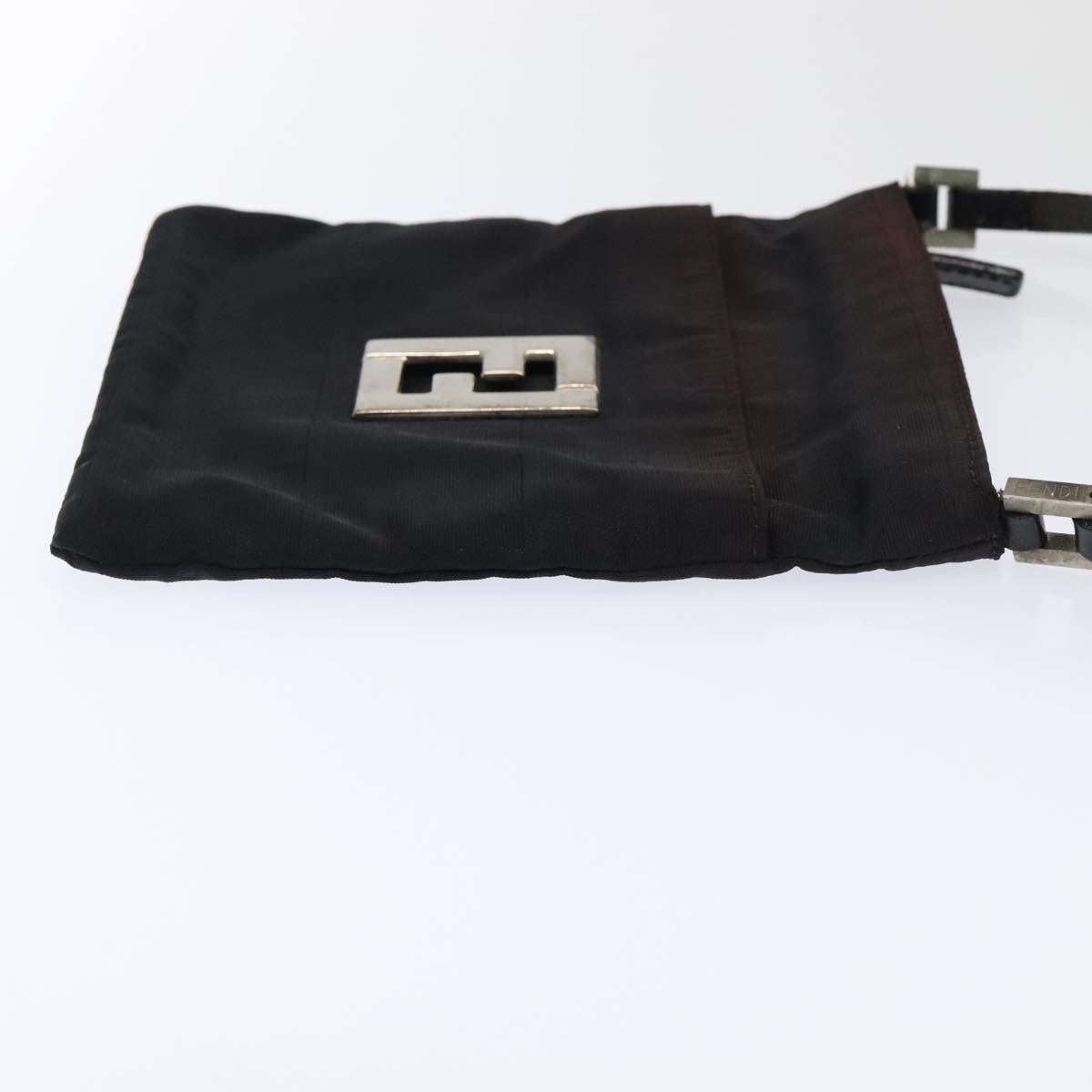 FENDI Zucca Canvas Shoulder Bag Nylon Black Auth ti2102