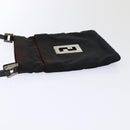 FENDI Zucca Canvas Shoulder Bag Nylon Black Auth ti2102-4