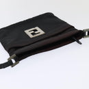 FENDI Zucca Canvas Shoulder Bag Nylon Black Auth ti2102-6