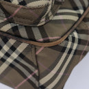 BURBERRY Nova Check Blue Label Shoulder Bag Nylon Brown Auth ti2105-14