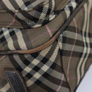 BURBERRY Nova Check Blue Label Schultertasche Nylon Braun Auth ti2105-15