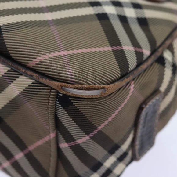 BURBERRY Nova Check Blue Label Schultertasche Nylon Braun Auth ti2105