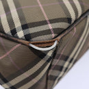 BURBERRY Nova Check Blue Label Shoulder Bag Nylon Brown Auth ti2105-9
