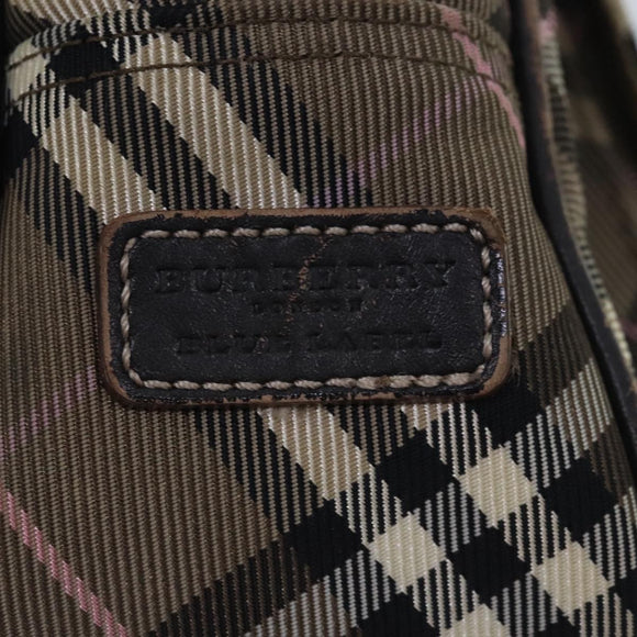 BURBERRY Nova Check Blue Label Schultertasche Nylon Braun Auth ti2105