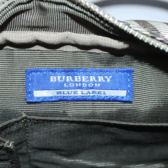 BURBERRY Nova Check Blue Label Schultertasche Nylon Braun Auth ti2105