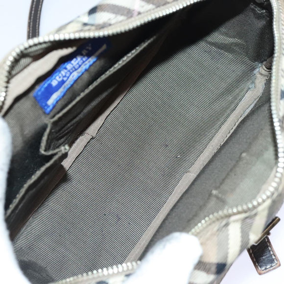 BURBERRY Nova Check Blue Label Schultertasche Nylon Braun Auth ti2105
