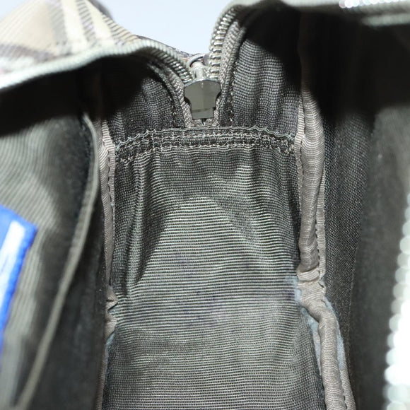 BURBERRY Nova Check Blue Label Schultertasche Nylon Braun Auth ti2105
