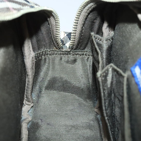 BURBERRY Nova Check Blue Label Schultertasche Nylon Braun Auth ti2105
