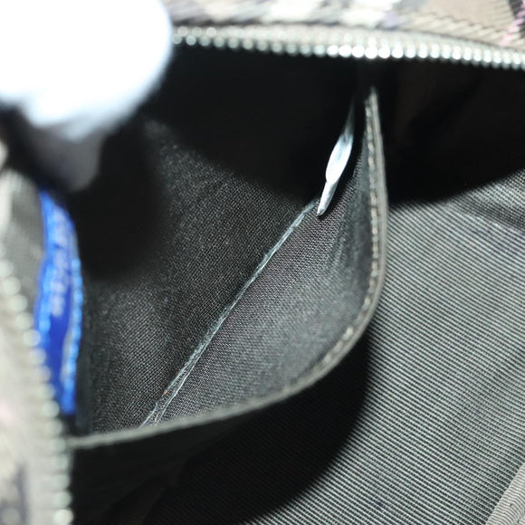 BURBERRY Nova Check Blue Label Schultertasche Nylon Braun Auth ti2105