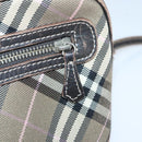 BURBERRY Nova Check Blue Label Shoulder Bag Nylon Brown Auth ti2105-23