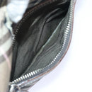 BURBERRY Nova Check Blue Label Shoulder Bag Nylon Brown Auth ti2105-24