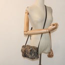 BURBERRY Nova Check Blue Label Shoulder Bag Nylon Brown Auth ti2105-25