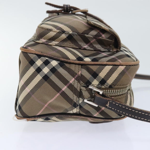 BURBERRY Nova Check Blue Label Schultertasche Nylon Braun Auth ti2105