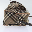 BURBERRY Nova Check Blue Label Shoulder Bag Nylon Brown Auth ti2105-3
