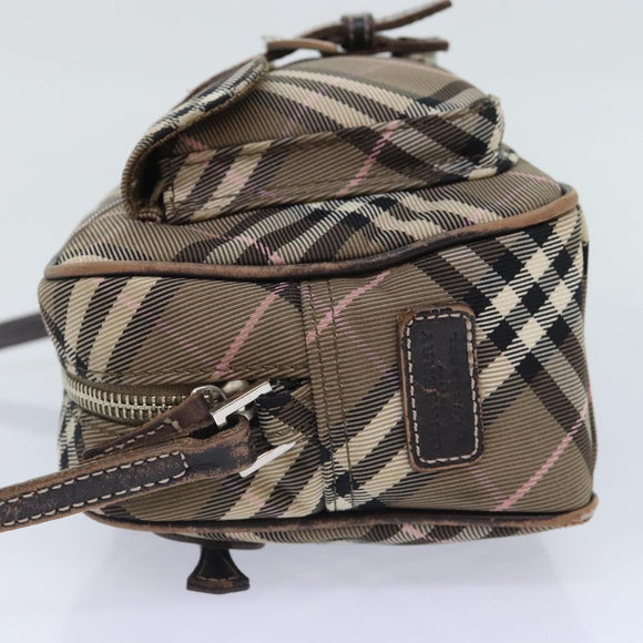 BURBERRY Nova Check Blue Label Schultertasche Nylon Braun Auth ti2105