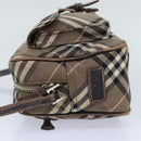 BURBERRY Nova Check Blue Label Shoulder Bag Nylon Brown Auth ti2105-4