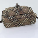 BURBERRY Nova Check Blue Label Schultertasche Nylon Braun Auth ti2105-6