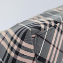 BURBERRY Nova Check Blue Label Hand Bag Nylon Gray Pink Auth ti2109-16