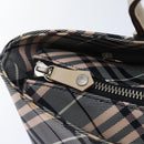 BURBERRY Nova Check Blue Label Hand Bag Nylon Gray Pink Auth ti2109-10