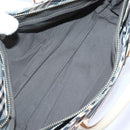 BURBERRY Nova Check Blue Label Hand Bag Nylon Gray Pink Auth ti2109-11