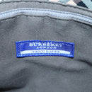 BURBERRY Nova Check Blue Label Hand Bag Nylon Gray Pink Auth ti2109-19