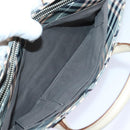 BURBERRY Nova Check Blue Label Hand Bag Nylon Gray Pink Auth ti2109-22