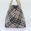 BURBERRY Nova Check Blue Label Hand Bag Nylon Gray Pink Auth ti2109-3