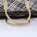 BURBERRY Nova Check Blue Label Hand Bag Nylon Gray Pink Auth ti2109-7