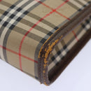Burberrys Nova Check Clutch Bag Canvas Beige Auth ti2111-15