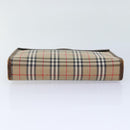 Burberrys Nova Check Clutch Bag Canvas Beige Auth ti2111-6