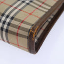 Burberrys Nova Check Clutch Bag Canvas Beige Auth ti2111-7
