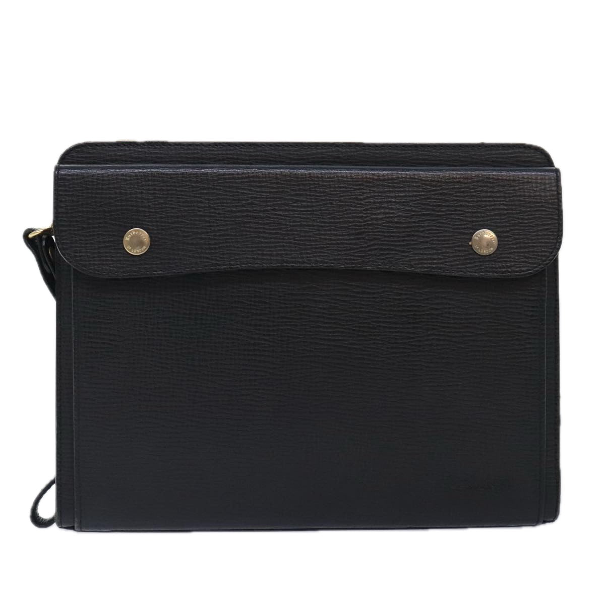 Burberrys Clutch Bag Leather Black Auth ti2112 - 0