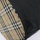 Burberrys Nova Check Blue Label Tote Bag Nylon Black Beige Auth ti2116-14