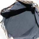 Burberrys Nova Check Blue Label Tote Bag Nylon Black Beige Auth ti2116-11