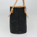 Burberrys Nova Check Blue Label Tote Bag Nylon Black Beige Auth ti2116-3