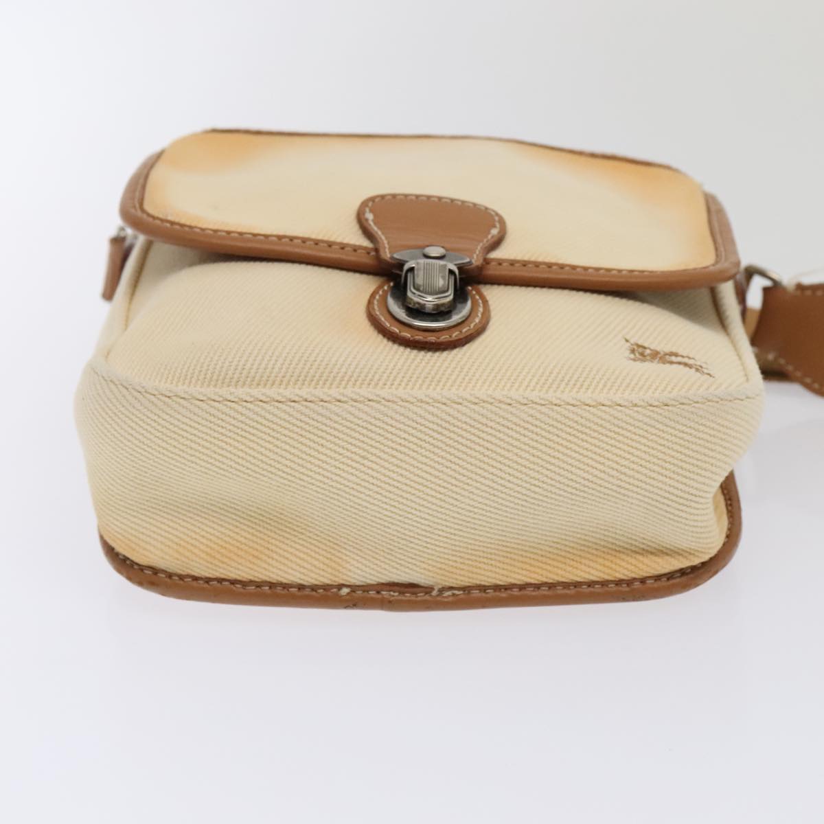 BURBERRY Shoulder Bag Canvas Beige Auth ti2119