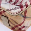 BURBERRY Nova Check Blue Label Shoulder Bag Canvas White Red Auth ti2120-15
