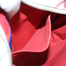 BURBERRY Nova Check Blue Label Shoulder Bag Canvas White Red Auth ti2120-21