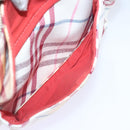 BURBERRY Nova Check Blue Label Shoulder Bag Canvas White Red Auth ti2120-22