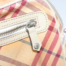 BURBERRY Nova Check Blue Label Shoulder Bag Canvas White Red Auth ti2120-23