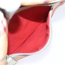 BURBERRY Nova Check Blue Label Shoulder Bag Canvas White Red Auth ti2120-24