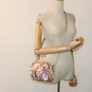 BURBERRY Nova Check Blue Label Shoulder Bag Canvas White Red Auth ti2120-25