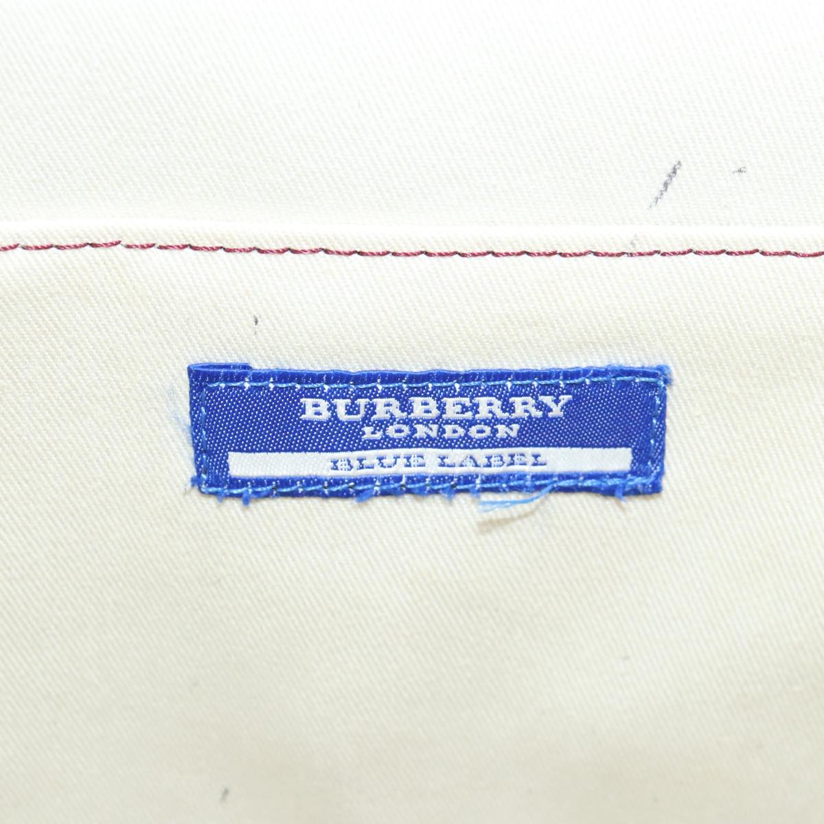 BURBERRY Blue Label Tote Bag Straw Canvas Beige Auth ti2124