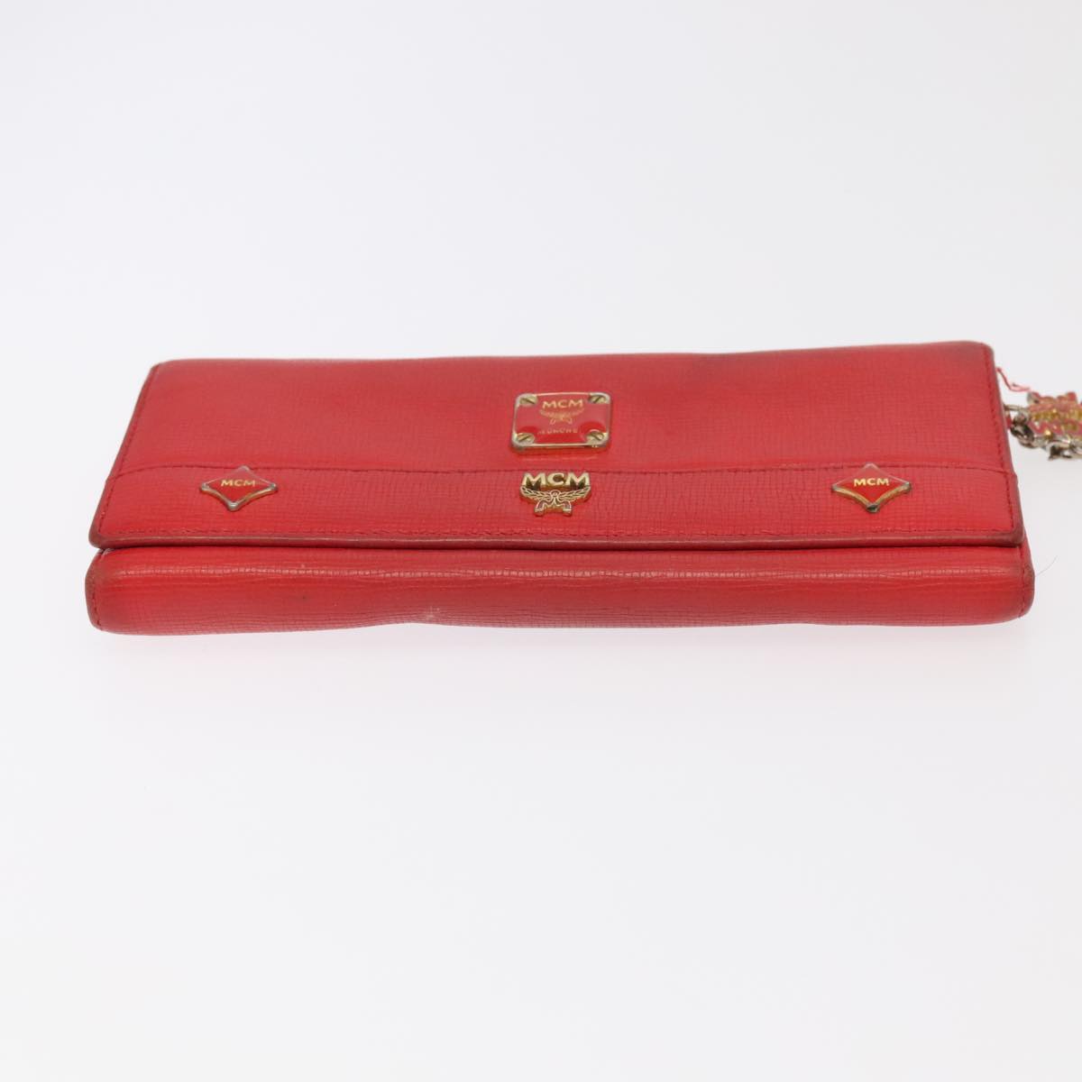 MCM Wallet Leather 3Set Blue Red pink Auth ti2125