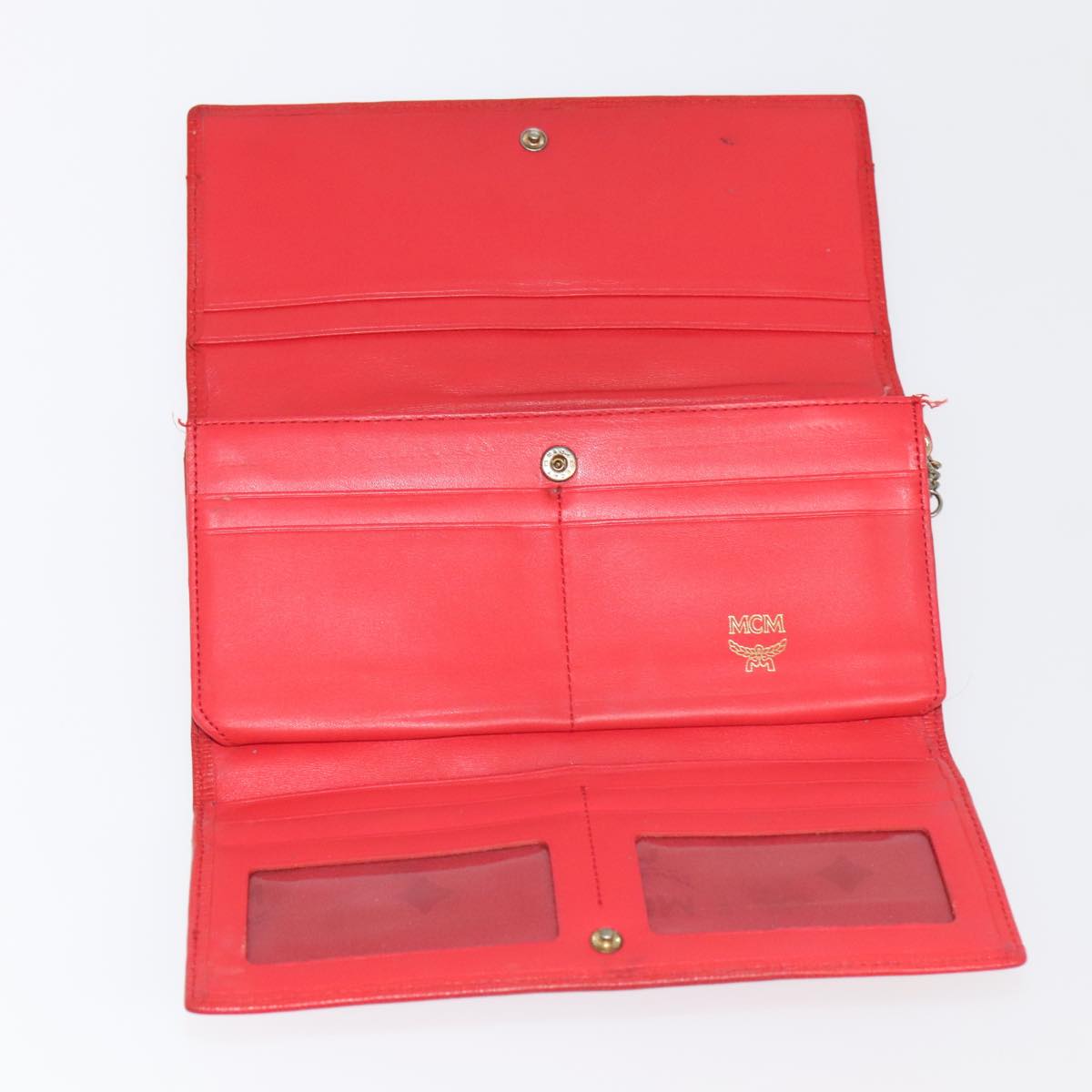 MCM Wallet Leather 3Set Blue Red pink Auth ti2125