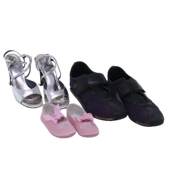 Christian Dior Gucci Shoes Suede Leather 3 Set Purple Pink Auth ti2127
