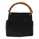 GUCCI Bamboo Hand Bag Nylon Black Silver 000 2014 0580 Auth ti2130-13