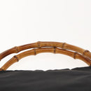 GUCCI Bamboo Hand Bag Nylon Black Silver 000 2014 0580 Auth ti2130-8