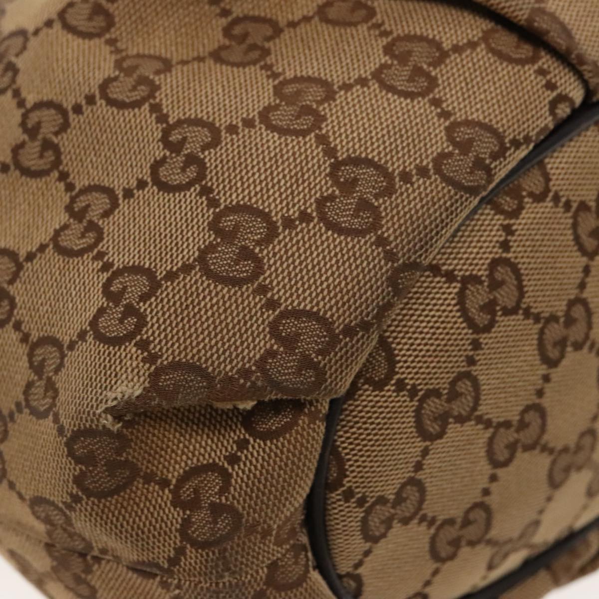 GUCCI GG Canvas Shoulder Strap Outlet Beige Brown Gold 388930 Auth ti2131