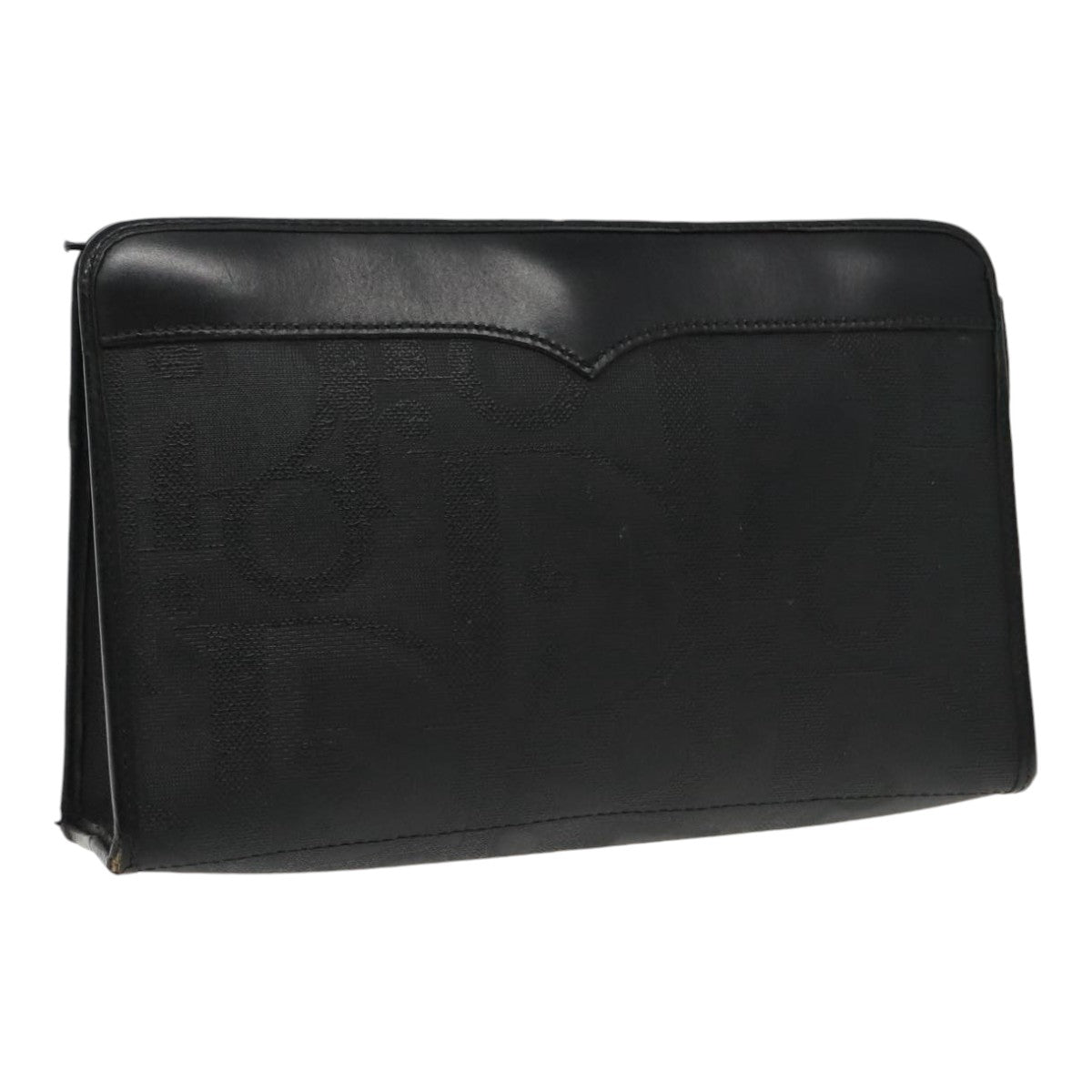 Christian Dior Trotter Canvas Clutch Bag Black Auth ti2132